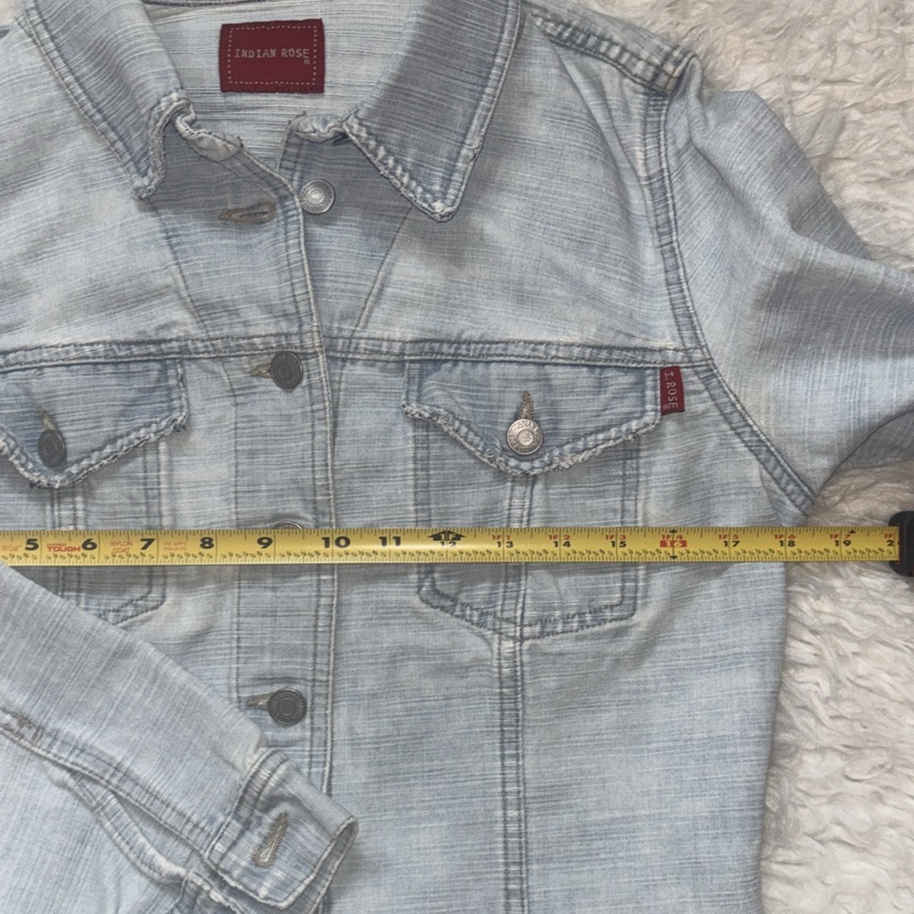 Indian Rose🌹 Distressed Jean Jacket - Picture 5 of 16